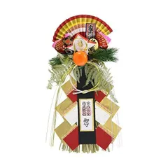 正月飾り しめ飾り 玄関 リース 福寿玉飾り(特大) 58cm A-931 (マルチカラー)