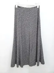 ◇ Lily Brown リリーブラウン ウエストゴム 総柄 ロング フレア スカート サイズONE ブラック ベージュ系 レディース P  【1404040016806】