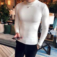 [L]春 コーデ メンズ 用 服 シンプル ファッション オシャレ 大人 かっこいい 大きいサイズ ストリート 紳士服 セーター ミッド カラー インナー 韓国スタイル ハーフ タートルネックニット レイヤリング シャツ 