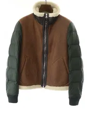 LOUIS VUITTON ルイヴィトン 14AW ダウンスリーブ ムートンレザージャケット  ブラウン カーキ 48のサムネイル