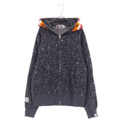 A BATHING APE (어베이싱 에이프) Leopard Print Tiger Hoodie 타이거 샤크 프린트 지퍼 파커 후디 그레이 001ZPA801018X
