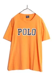 【お得なクーポン配布中!】 00s ポロ ラルフローレン プリント 半袖 Tシャツ メンズ L 00年代 オールド プリントT シングルステッチ クルーネック カットソー オレンジ