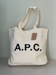 A.P.C. アー・ペー・セー トートバッグ 肩掛け キャンバス レディース メンズ ホワイト 大容量