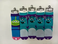 キッズ　クルーソックス　13～18ｃｍ　5足セット　エイリアン　サリー　男の子　ディズニー　トイストーリー　モンスターズインク