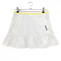 【美品】アディダス スカート 白×イエロー ウエストライン adizero レディース M/M ゴルフウェア adidas