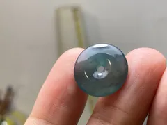 RS10-113 氷種 深青飃雪花 玉壁 平安守り 天然ドグアテマラ産 A貨 本翡翠 ルース ネックレス