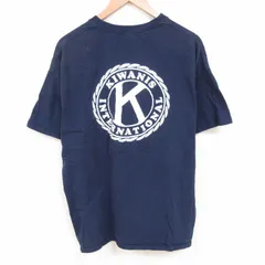 XL/古着 半袖 Tシャツ メンズ K 大きいサイズ コットン クルーネック 紺 ネイビー 25jun07 中古