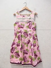 Shirley Temple シャーリーテンプル ワンピース ジャンパースカート ジャンスカ 綿 コットン フルーツ柄 レース リボン ピンク サイズ140