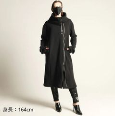 h.NAOTO　ハイネックコート　ユニセックス　ロングコート　ダブルチャック h.NAOTO ハイネックコート ユニセックス ロングコート ダブル