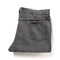 70's 80's USA製 ラングラー ラスラー 先染め ブラックデニムパンツ 黒 (38×30) タロン TALON 70年代 アメリカ製 旧タグ オールド ブルーベル社 RUSTLER アメリカ古着 USED  ビンテージ ヴィンテージ