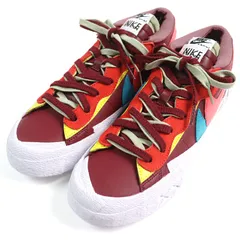 未使用品○NIKE KAWS SACAI ナイキ カウズ サカイ DM7901 600 BLAZER LOW ブレーザー ロー Team Red トリプルネームタグ XXモチーフ刻印 レースアップ レザー ローカットスニーカー マルチカラー 27 箱付 メンズ
