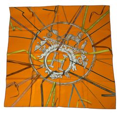 美品 HERMES エルメス アスコットタイ スカーフ シルク マルチカラー 美品 HERMES エルメス アスコットタイ シルク マルチカラー