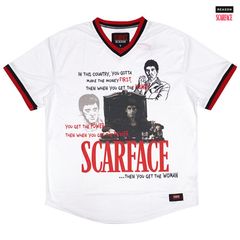REASON CLOTHING × SCARFACE BASEBALL JERSEY【WHITE】(ジャージ ベースボールジャージ スカーフェイス コラボ)