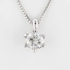 K18WG 18金ホワイトゴールド　0.1ct　一粒ダイヤ　ダイヤモンドネックレス