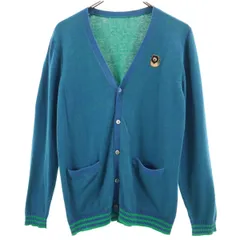 FRABOIS ZOO フラボア ズー 長袖 リバーシブル Vネック ニットカーディガン 2 ブルー レディース 古着