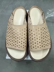 中空スリッパ レディース ミュール サンダル ウェッジヒール 厚底 スリッポン かかとなし シンプル 身長アップ 無地 柔らかい クッション性 ラバーソール お年寄り 婦人靴 滑りにくい ママシューズ