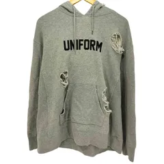 ユニフォームエクスペリメント uniform experiment ロゴプリント クラッシュ加工 ダメージパーカー メンズ  2のサムネイル