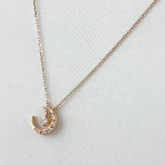 カナルヨンドシー canal4℃ メレダイヤ デザインネックレス PG ピンクゴールド ペンダント ネックレス K10 ダイヤモンド レディース 【中古】