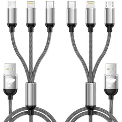 【特価セール】USBケーブル マルチ iPhone 充電器 USB 充電コード Type Cケーブル iPhone 14 3イン1 Pro Max 13 Pro 2本セット 12mini 11 8 Galaxy Aioneus S20 S10 S9 S8 充電