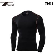【 THESEUS 】 テセウス  TN11 ブラックレッド メンズ シャツ インナー 長袖 コンプレッションウェア スポーツ ジム ジョギング ランニング サッカー ウェア ゴルフ スーツ 下着 春 夏 秋 冬 丸首 ローネック 冷感 速乾 軽量 伸縮性