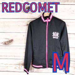 美品 REDCOMET レッドコメット レディース トップス アウター ジャージ 黒 クロ ブラック 刺繍 ジッパー (5834 bbb500)