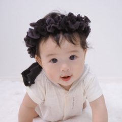 シフォンクラウン　ブラック　1歳児向け　４５㎝　ハロウィンフォト　フルラクラウン
