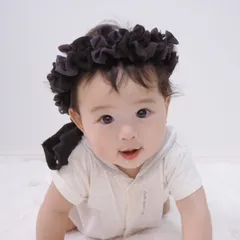 シフォンクラウン　ブラック　1歳児向け　４５㎝　ハロウィンフォト　フルラクラウン