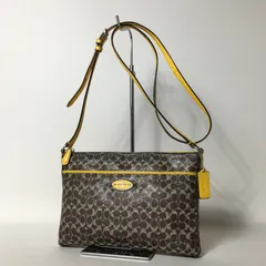 2508-215｜美品｜コーチ ミニシグネチャー ショルダーバッグ イエロー