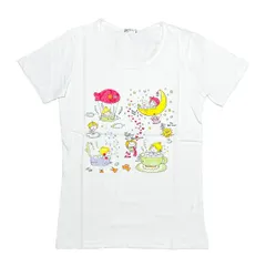 水森亜土 水プリント柄 プリント半袖Tシャツ(L) ホワイト アパレルのサムネイル
