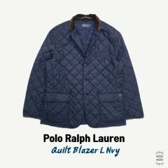 ポロ キルティング ブレーザー ジャケット L ネイビー