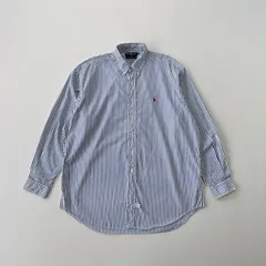 90s ラルフローレン　USA製　ボタンダウンシャツ　ベンガルストライプ　Ralph Lauren stripe BDshirt XLsize T1797 A3