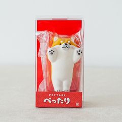 ぺったり柴犬縁起物 お土産 かわいい おしゃれ 飾り ぺったり招き猫　白招き猫 ねこ玄関飾り 金運　開運 商売繁盛 家内安全 お守り プレゼント ギフト 贈り物 開店祝い19-454