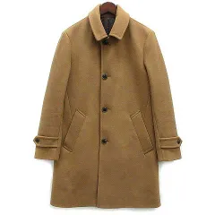 メンズメルローズ MEN'S MELROSE テック メルトン ステンカラーコート ウール混 キャメル 3のサムネイル
