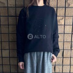 【2024-2025年秋冬物モデル】 MONCLER モンクレール スウェット ロゴ入り ラインストーン加工 8G00040 899TR レディース 長袖 999 /ブラック