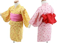 ベビー キッズ 子供用ゆかた 可愛い金魚柄！ 変わり織 お仕立て上がり浴衣 ゆかた単品 80～100サイズ kn-30