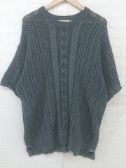 ◇ EMMA CLOTHES 엠마 클로즈 반소매 니트 스웨터 사이즈 F 그레이 블루 계 여성 P [중고] [1209290001462]