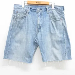 W35/古着 リーバイス Levis 569 ショート パンツ ショーツ メンズ ヒゲ コットン 薄紺 ネイビー デニム 25apr30 中古 ボトムス 短パン ショ
