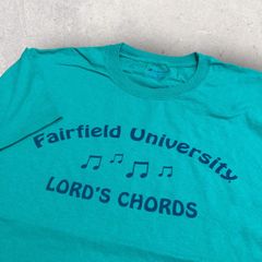 US古着 Champion チャンピオン Fairfield University フェアフィールド LORD'S CHORDS Tシャツ L グリーン