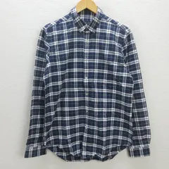 G■ザラ/ZARAMAN 長袖BDシャツ/チェック柄【L】紺/men's/126【中古】■