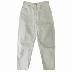 ポロ ラルフローレン POLO RALPH LAUREN ホワイト デニム パンツ ジーンズ テーパード ダメージ加工 サイズ27R 白 レディース