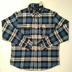 【タグ付き】 AMERICAN EAGLE OUTFITTERS 長袖シャツ Lサイズ チェック セルリアンブルー ネイビー ホワイト アメリカンイーグルアウトフィッターズ 綿 コットン AIG10-4