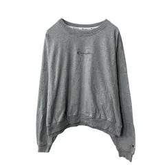 Champion ロゴスウェット トレーナー レディース L グレー チャンピオン 短丈 古着卸 アメリカ仕入 a706-5722