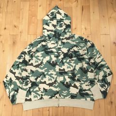 ★XL★ カレッジロゴ Woodland camo フルジップ パーカー a bathing ape BAPE full zip hoodie エイプ ベイプ アベイシングエイプ