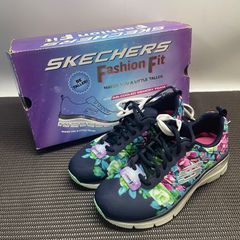 ◇ SKECHERS FashionFit MEMORY FOAM [ 12700/NVMT ] 23cm レディース 花柄 【使用感少なめ/試着程度の使用】シューズ スニーカー スケッチャーズ / 中古