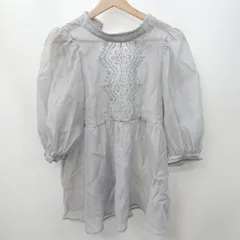 ◇ ⊂ w closet ダブルクローゼット シースルー　花柄 長袖 ブラウスブラウス カットソー サイズF グレー系 レディース E  【1505290041775】