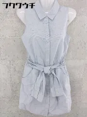 ◇ ◎ Theory セオリー ノースリーブ 膝丈 シャツ ワンピース サイズ0 ブルー系 レディース  【1002802008092】