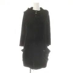 ベロアノワール バイ フォクシー ニューヨーク VELOUR NOIR by FOXEY NEW YORK ストレッチベロアパーカー ジップアップ 七分袖 38 黒 ブラック 27029 /DF ■OSのサムネイル