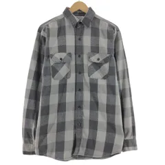 古着 70～80年代 ファイブブラザー Five Brother バッファローチェック 長袖 ヘビーネルシャツ USA製 メンズL ヴィンテージ/eaa371909