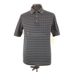 希少品★NIKE★TIGER WOODS COLLECTION/ポロシャツ/ゴルフウェア【メンズS-M程度/ブラック×ホワイト/ボーダー柄】訳あり品/Tops/Shirt◆BJ082-i
