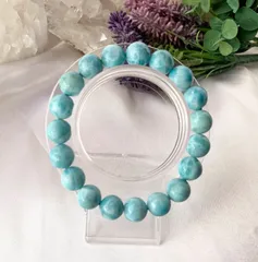 【一点物】高品質 三大ヒーリングストーン ラリマーブレスレット 10.5mm玉